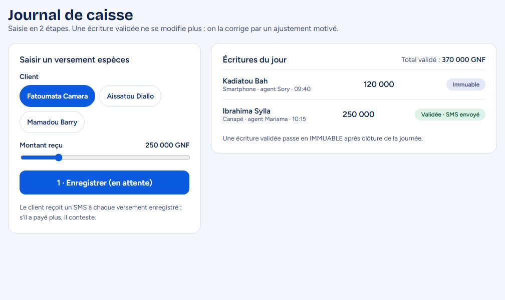 Écran Caisse sécurisée